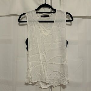 Zara woman size M white blouse with black side detail